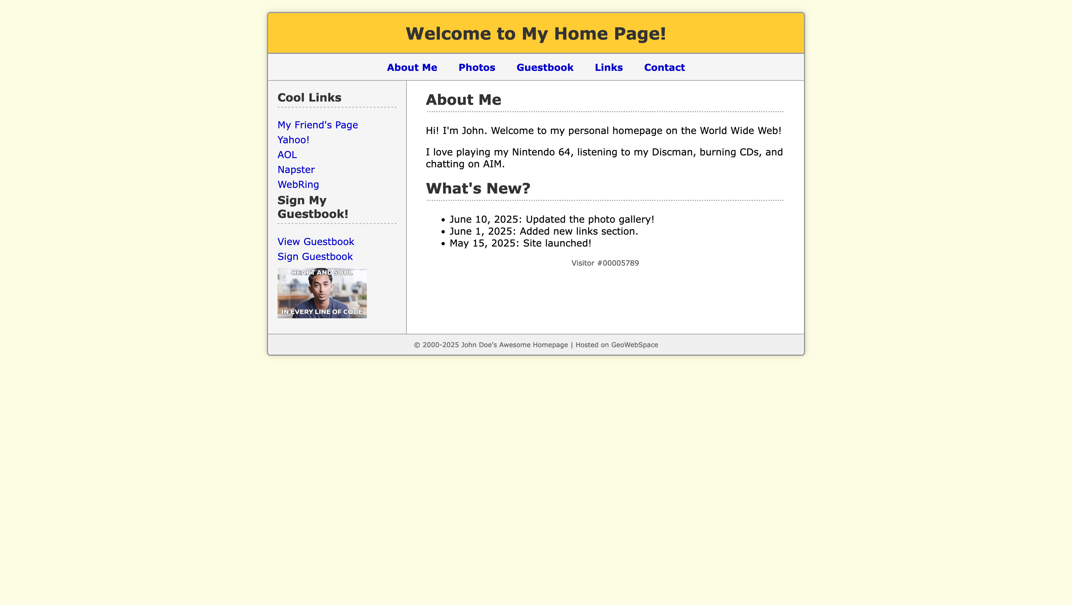 Geocities Homepage